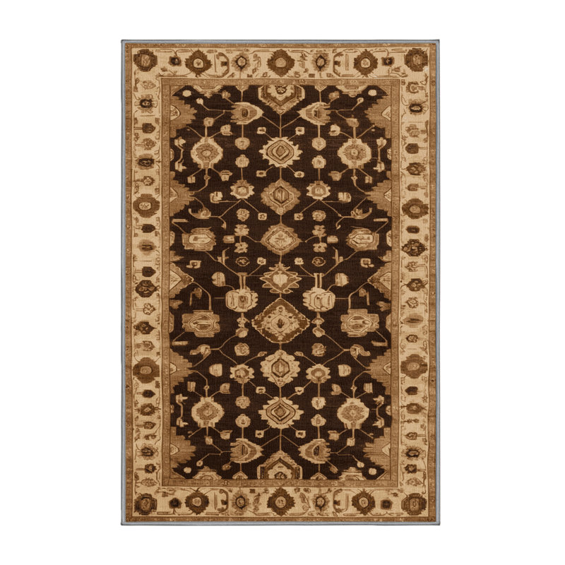 Tapis brun lavable à la machine, Rectangle 2 pi x 3 pi