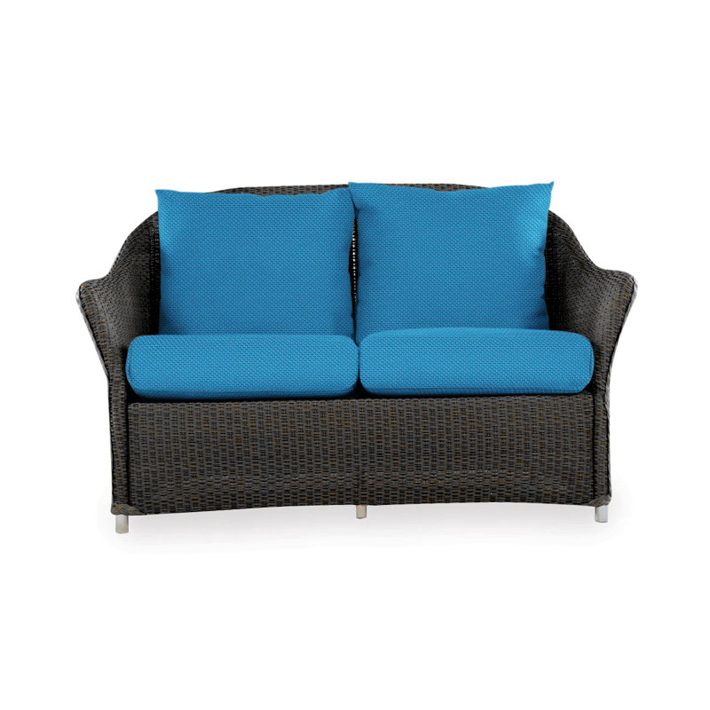 Weekend Retreat Outdoor 2 - Seat Loveseat, Canvas Black Sunbrella® Canvas, Mink
