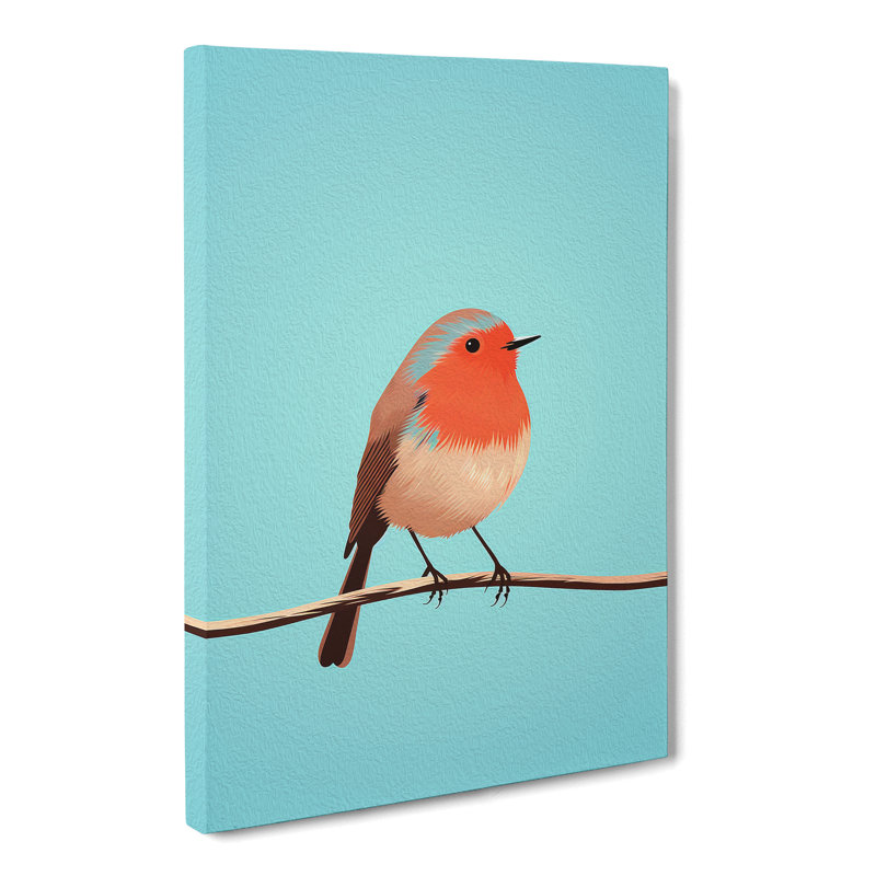 Robin Bird Minimalism No.2 - Print, 50cm H x 35cm W x 3cm D