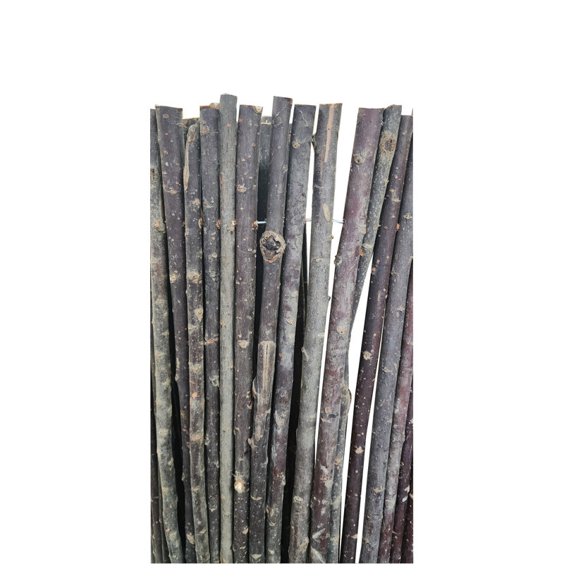 Large Dark Brown Willow Pole Garden Fence 6 ft. H x 6 ft. W