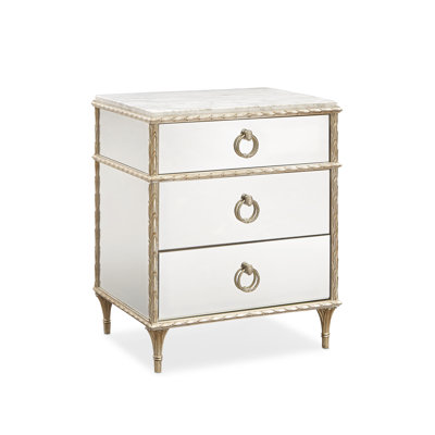 3 - Drawer Nightstand in Aglow/White by Caracole