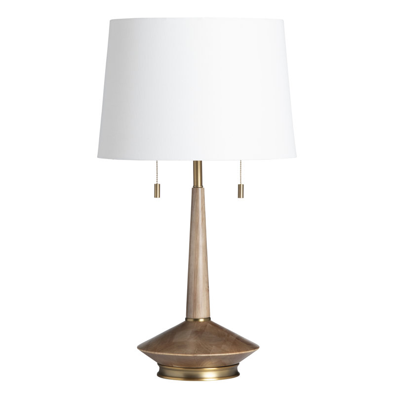 28.75" Metal Table Lamp With White Shade