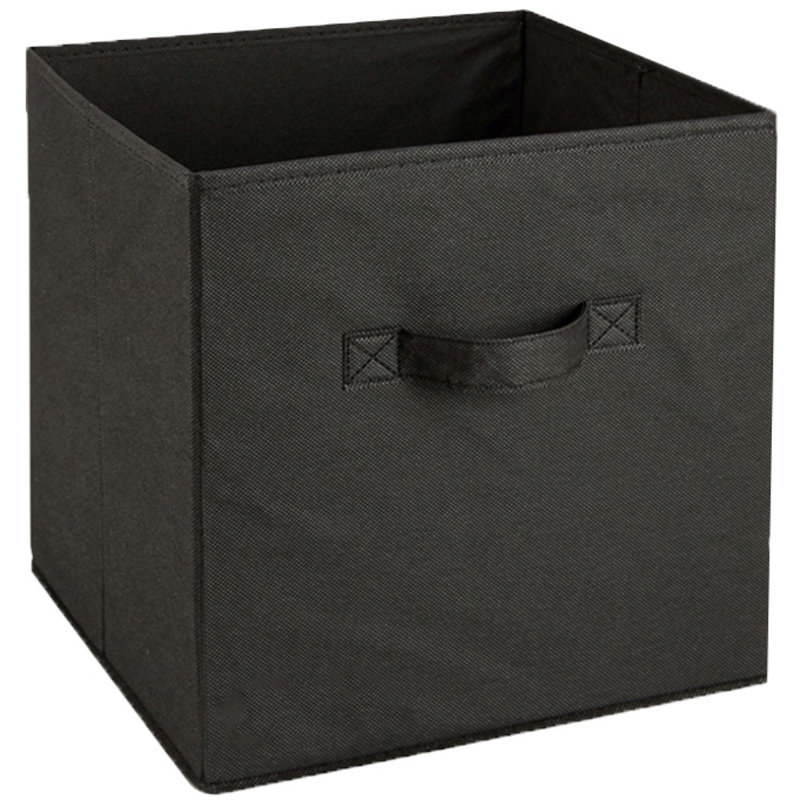 17 Stories Fabric Decorative Bin, Black, 27cm H x 27cm W x 27cm D