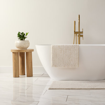 Pinstripe Cotton Bath Mat