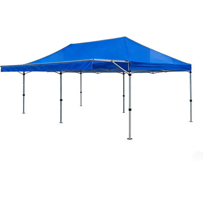 Tente escamotable 10 x 20 pi - Structure en acier robuste, tissu Oxford imperméable et protégé contre les rayons UV, installation facile par une personne et hauteur réglable