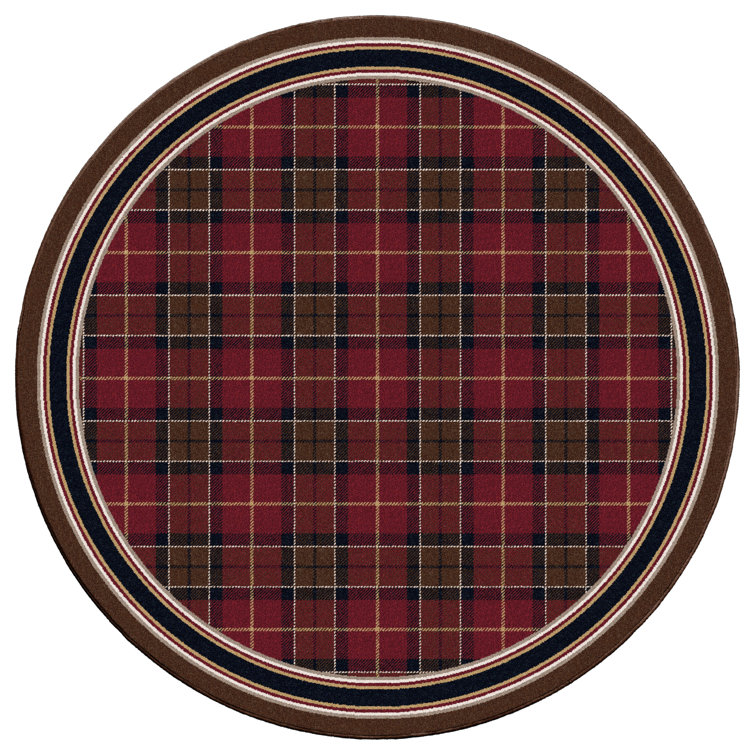 Alminus Design Center Magee Garnet Plaid Area Rug