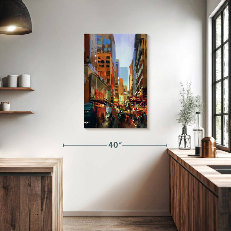 Sireci Bustling Street, 36" H x 24" W