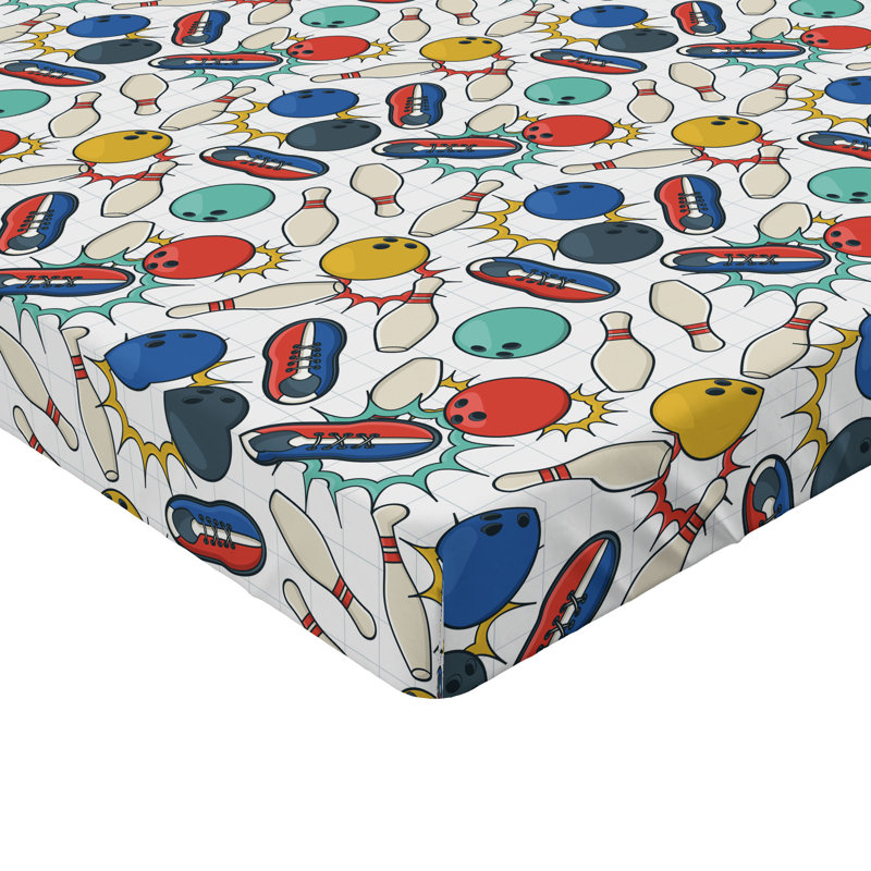 Multicolore Ambesonne Bowling, Drap-housse de taille simple