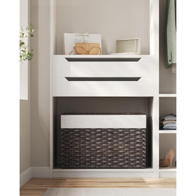 4 Pack Storage Baskets For Organizing, Cube Storage Bins For Shelves, Rectangle Storage Baskets With Handles, Woven Baskets For Storage, 12.7''Lx9''wx7.8''H, Brown