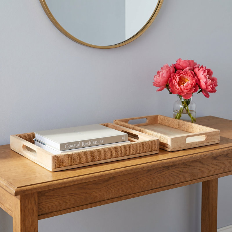 Deb Solid Wood Tray - Set of 2