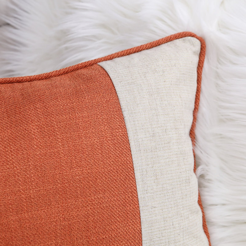  Rectangular Linen Pillow Cover & Insert, Orange