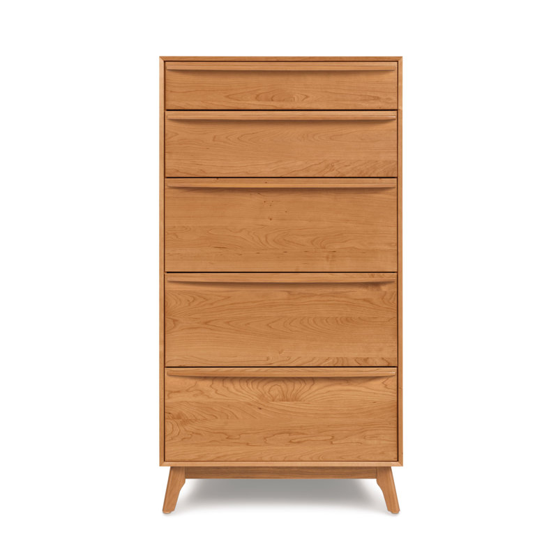Commode 5 tiroirs Catalina, Cerisier naturel