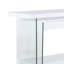 Bureau rotatif moderne en verre et en bois avec tiroirs et tablette Lenihan