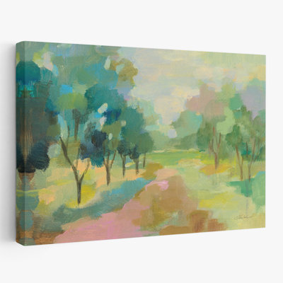 Sunrise Forest - Aqua Blue Brown Clouds