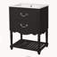 Meuble-lavabo de 24 po avec lavabo en céramique, armoire de salle de bain avec deux tiroirs à fermeture en douceur et une tablette ouverte