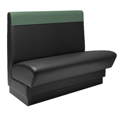 QA Group Olympic Style Single Restaurant Booth Seating - Contrast Stitched Head Roll Back Design,