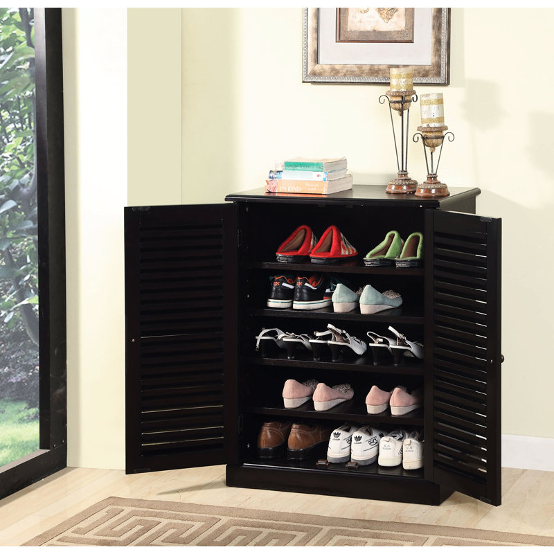 Étagère à chaussures avec tablettes réglables et rangement transitionnel rond de style optionnel