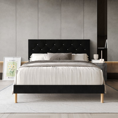 Velvet Upholstered Bed