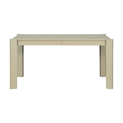 - Table de salle à manger extensible inspirée en bois massif, ton noyer, 59 po à 73 po, pour les réunions de famille en noyer, mélange moderne, extension coulissante en douceur
