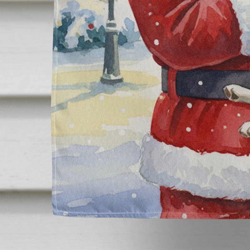 Husky sibérien avec le drapeau de la maison du Père Noël, Taille de la maison, Husky sibérien