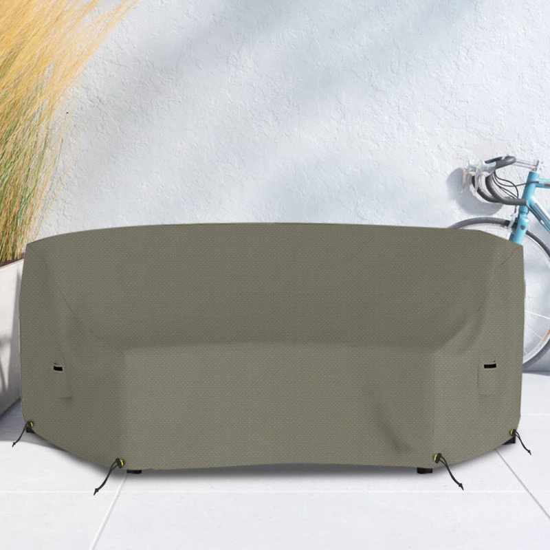 Weatherproof Patio Curved Sectional Sofa Cover, Afrahim Curved Patio Sofa Cover, Cover for Curved Sofa, Sand