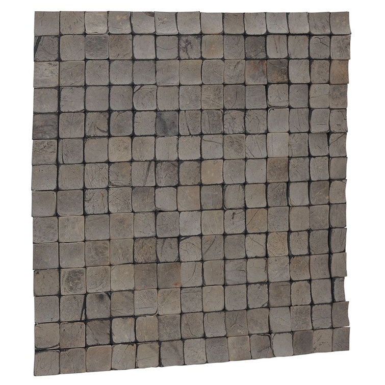 Kelapa Coconut Shell Mosaic Tile in Tumbled Oyster Shell