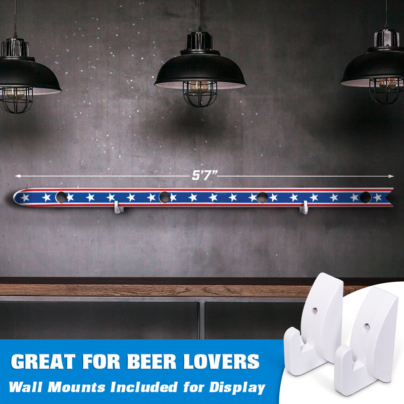 GoPong Brewski America Design 4 Person Beer Drinking Shot Ski with 50 Plastic 6 oz Cups