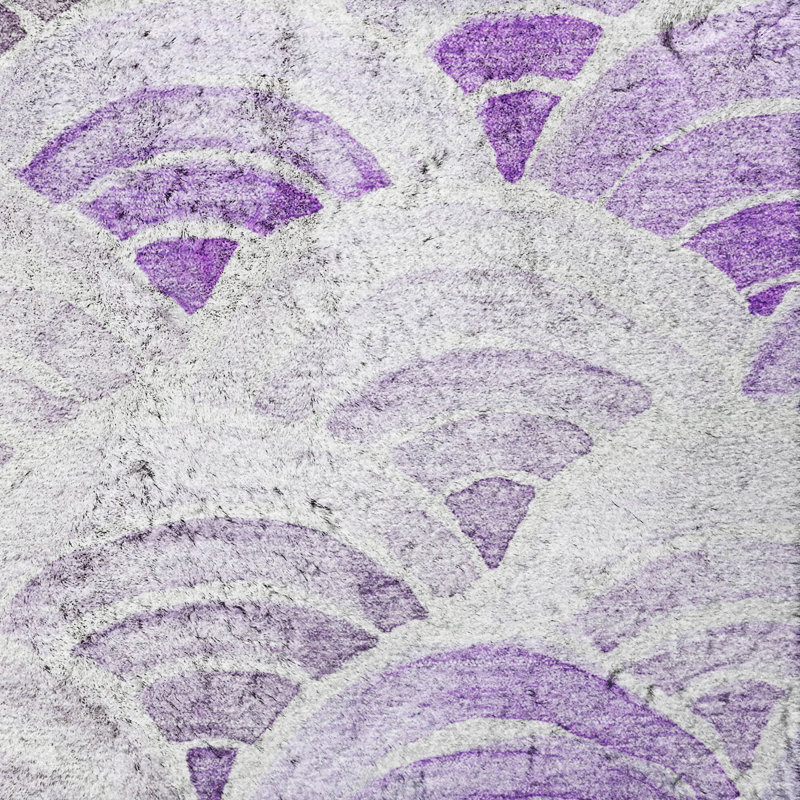 Tapis à poils longs de qualité supérieure lavable à la machine ADS184, Mauve, 3 pi x 5 pi