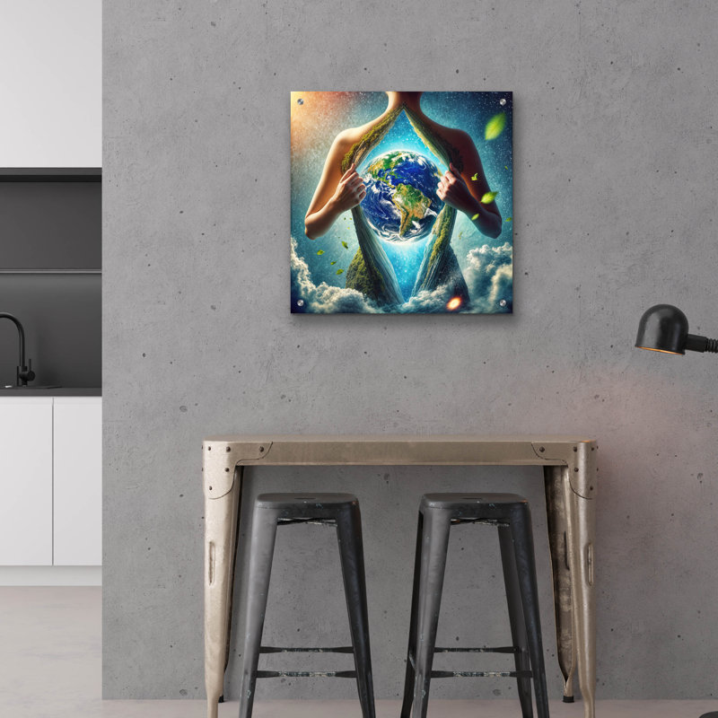 «Mother Earth» par Rey Klimt, art mural en verre acrylique, H 24 po x l 24 po x P 0,2 po