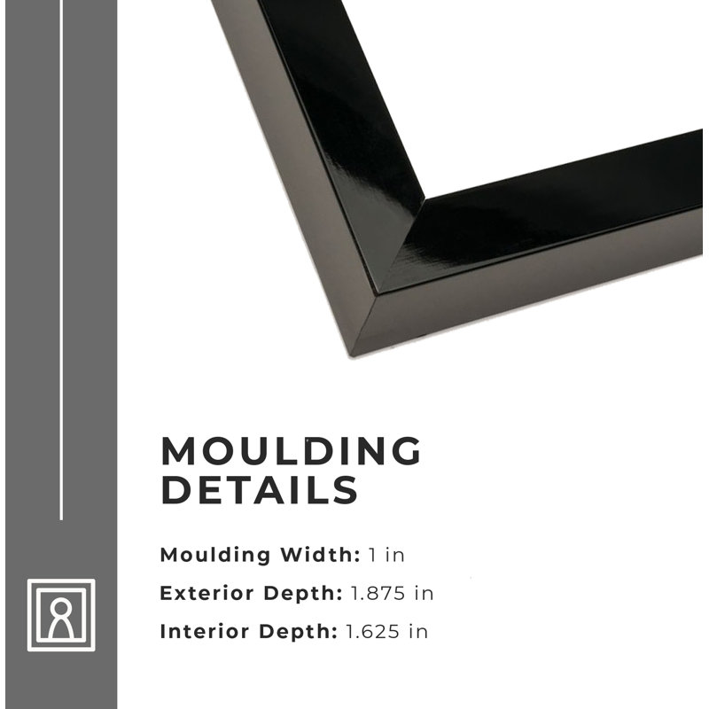 Solid Wood Shadow Box Picture Frame, 17" W x 20" H, Black