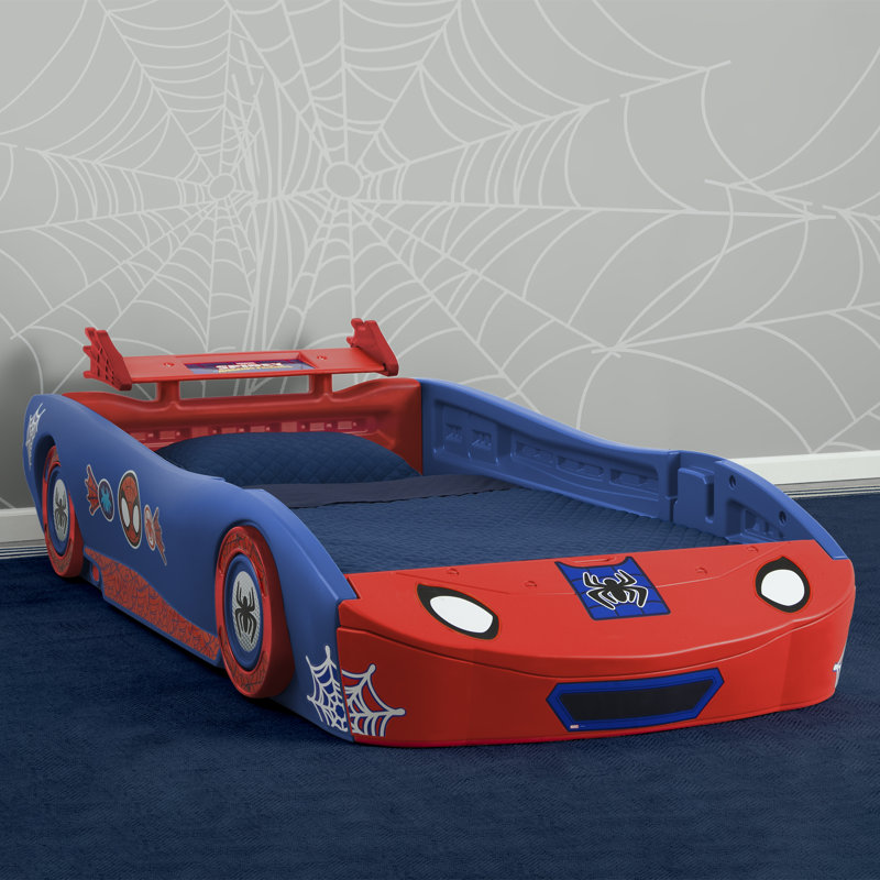 Spidey And His Amazing Friends Web Crawler Race Car Twin Bed By Delta Children, Blue/Red