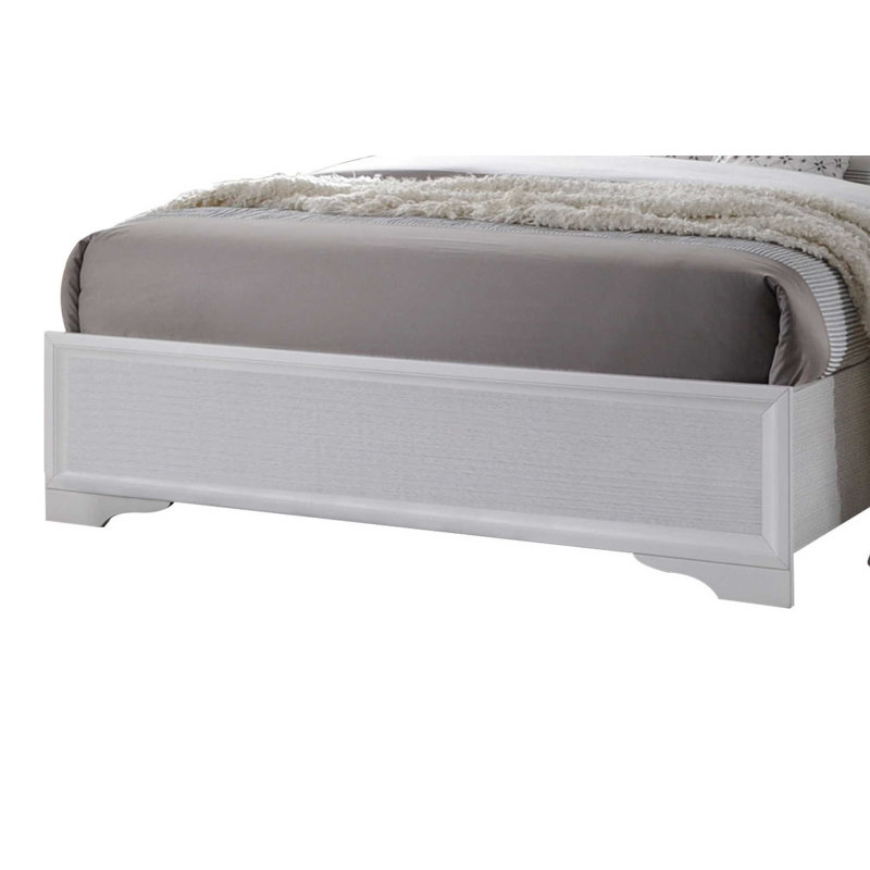 Luftar Bed, Platform Bed, Bed Frame, Full, White