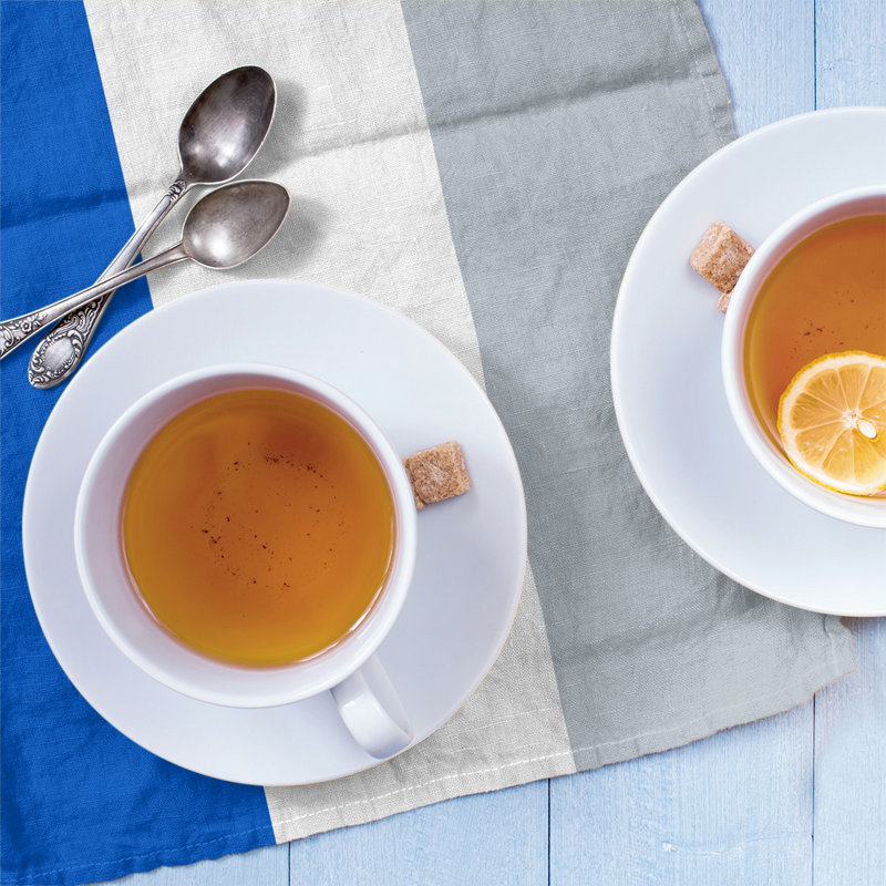 Tea Towel Kitchen Towel, Royal Blue/White/Silver, Cotton Blend