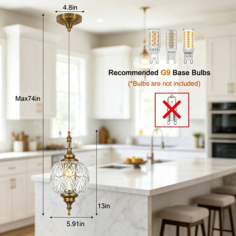Ensemble de 2 luminaires suspendus en verre antiques, luminaires de cuisine suspendus au-dessus de l'évier