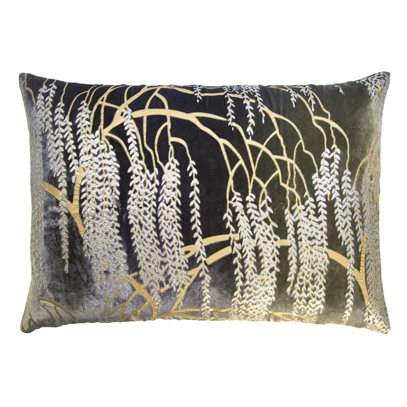 Metallic Mini Rectangular Velvet Pillow Cover & Insert, Oregano, Rectangle 14"H x 20"W