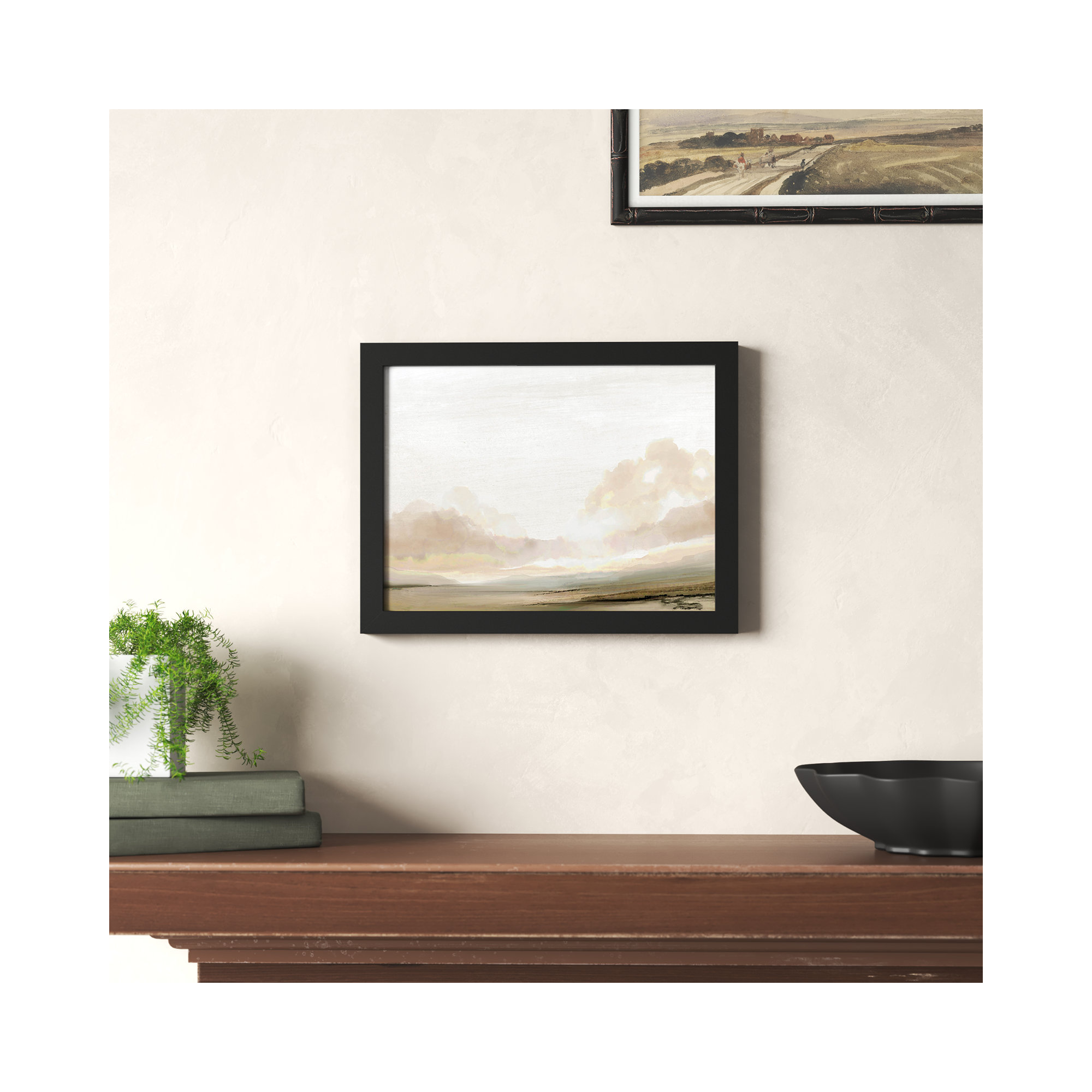 Southern Landscape by Dan Hobday, 10" H x 13" W x 1" D, Black