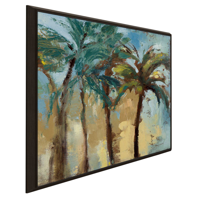 « island matin palms ii », reproduction de peinture acrylique sur toile encadrée, H 21,5 po x l 21,5 po x P 2 po