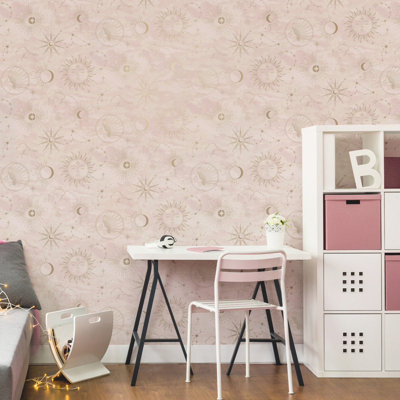 Papier peint mystique rose céleste, Rose