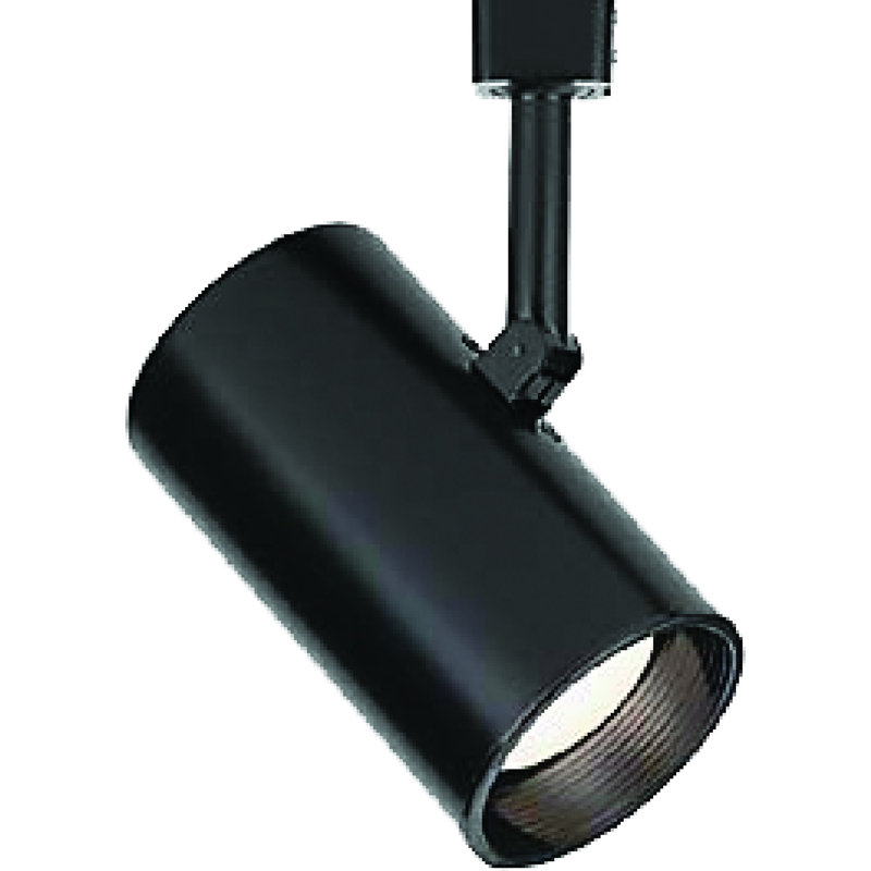 1-Light Indoor Black Large Flat Back Adjustable Track Head, Black, 4.5" H x 9.75" W x 9.75" D