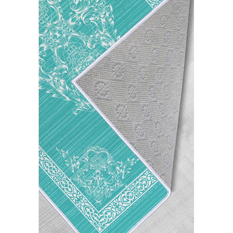 Tapis tissé de qualité supérieure, 5,2 x 7,5 pieds, 100% polyester, antibactérien, PVC antidérapant | Imprimé numérique 3D, hauteur de poils de 0,3 po | Lavable à la machine, idéal pour le salon et la chambre à coucher