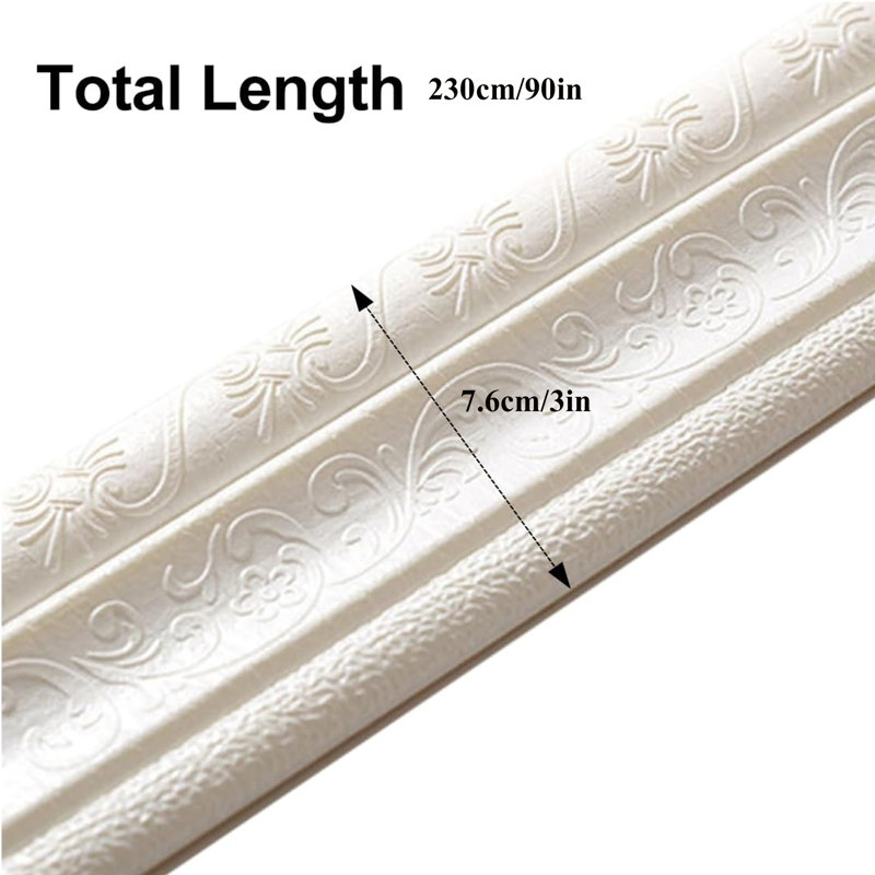 Bordure de papier peint auto-adhésive en mousse flexible moulée avec bordure de papier peint 3D adhésive pour la maison, le bureau et l'hôtel