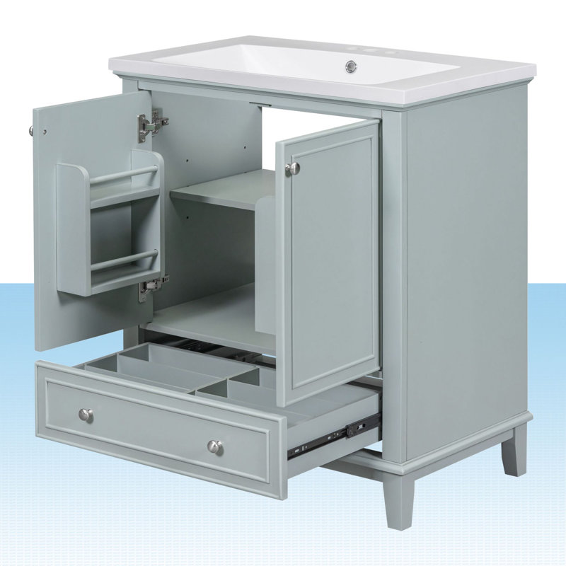 Meuble-lavabo simple 30 po avec comptoir, Gris clair