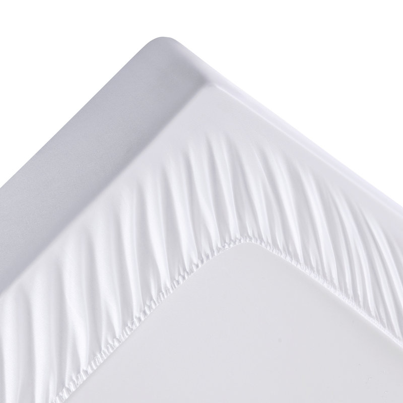 Queen White Cotton Down Alternative Waterproof Mattress Pad