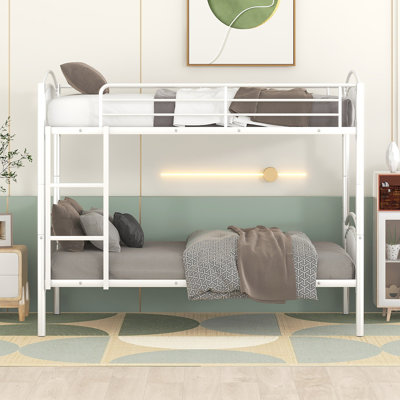 MM Silver Twin Over Twin Bunk Bed