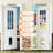 Exterior Front Door with 9-Lite Clear Glass MDF White& Adjustable Magnetic Dog Door, Sound-Reducing Frame-135599808-135599809