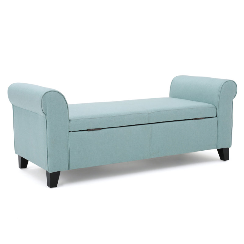 Banc de rangement à bras Hayes, Bleu clair