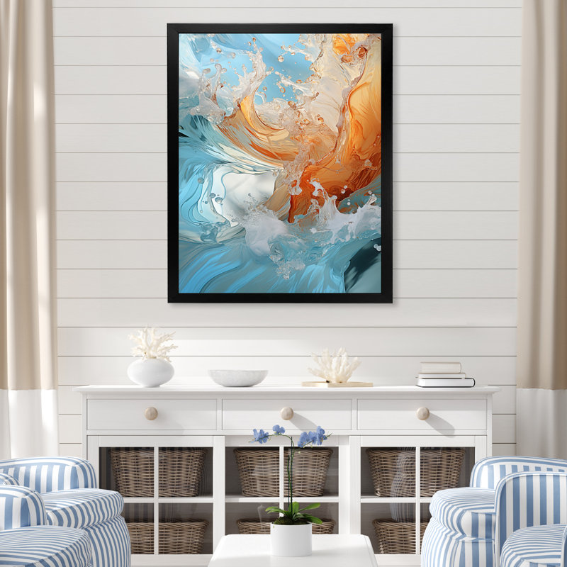 Jaeleah Beach, Oceanic Rhythms, impression sur toile, H 32 po x l 24 po x P 1 po, Cadre photo noir