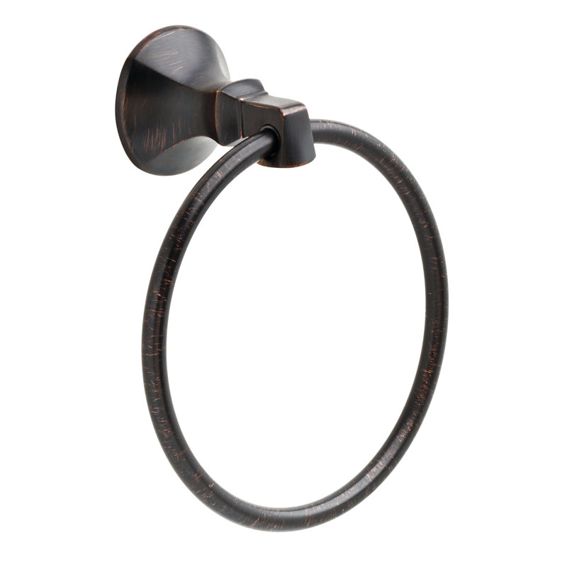 Ashlyn Wall Mount Round Closed Towel Ring Bath Hardware Accessory, Venetian Bronze