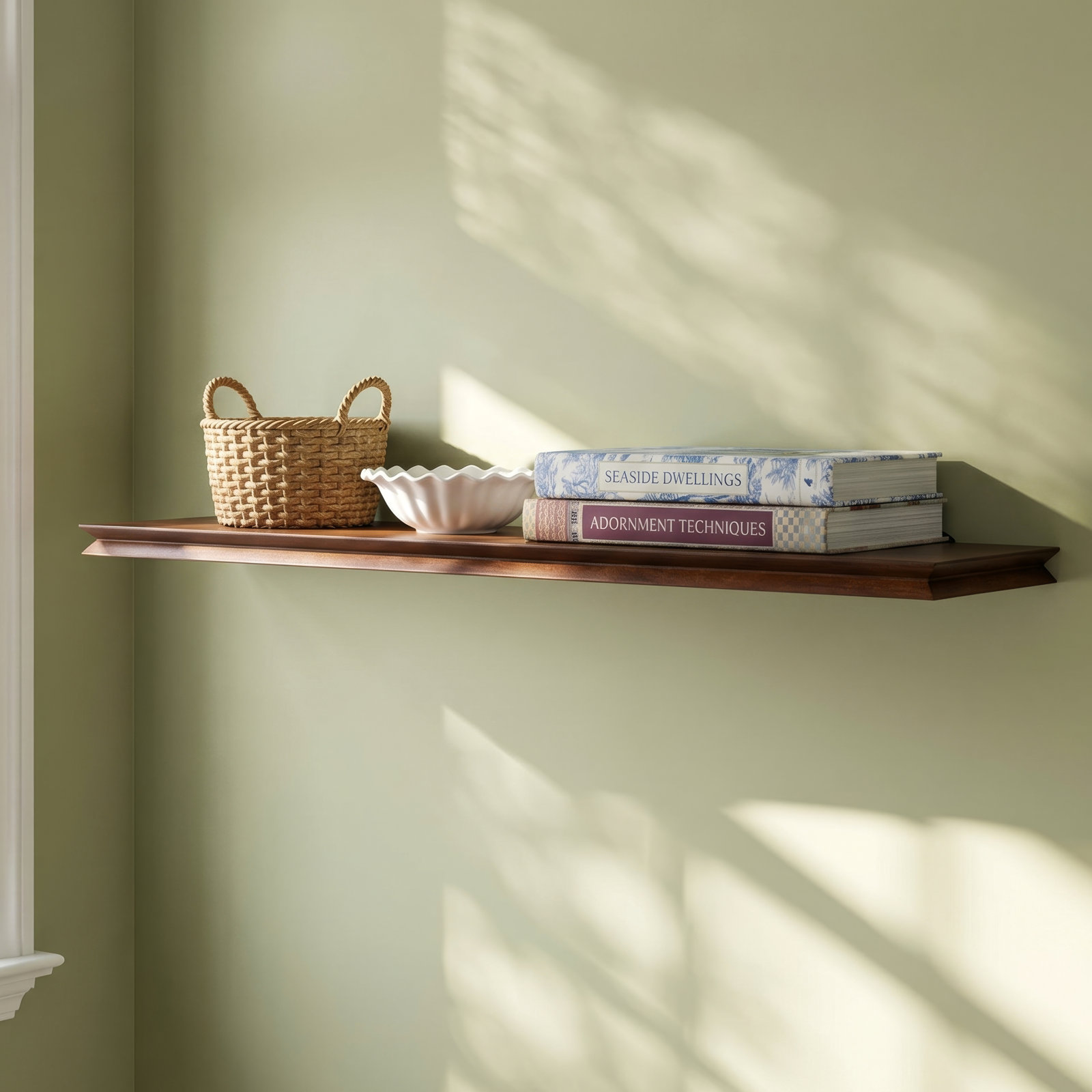 Irie Mango Wood Floating Shelf, 1'' H x 24'' W x 6'' D, Walnut
