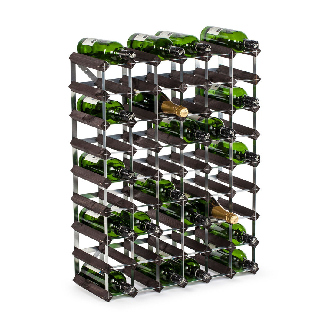 Egremt 56 Bottle Solid Wood Floor Wine Bottle Rack